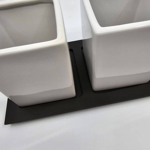 Pier 1 Imports Vintage Retired Buffet Style Flatware Caddy 4 pc Set NEW NIB - Picture 7 of 9